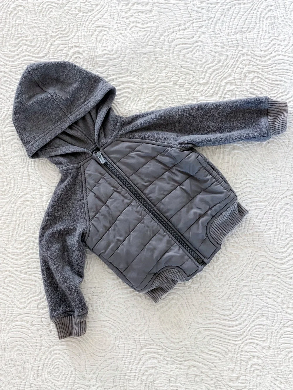 Old Navy Gray Zip-Up Fleece Hoodie